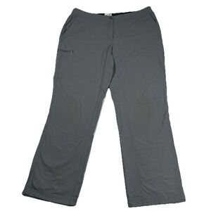 LLBean Pants Womens 16 Gray Straight Stretch Hiking Outdoor Cargo Nylon